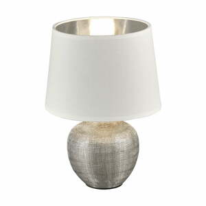 Luxor fehér asztali lámpa kerámiából és szövetből, magasság 26 cm - Trio