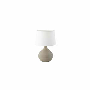 Martin fehér-barna asztali lámpa kerámiából és szövetből, magasság 29 cm - Trio