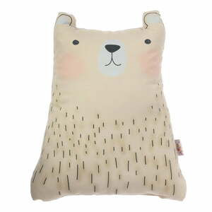 Pillow Toy Bear Cute barna pamutkeverék gyerekpárna, 22 x 30 cm - Mike & Co. NEW YORK