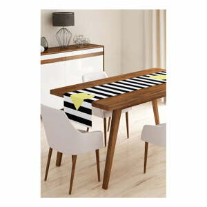 Stripes with Yellow Heart mikroszálas asztali futó, 45 x 140 cm - Minimalist Cushion Covers