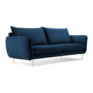 Florence kék kanapé bársonyhuzattal,160 cm - Cosmopolitan Design
