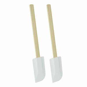 2 db fehér műanyag spatula fanyéllel, hosszúság 26 cm - Metaltex