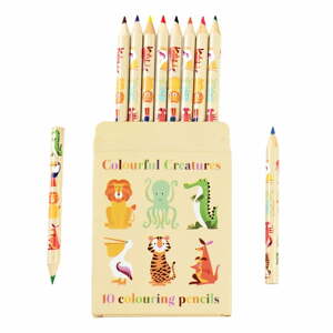 10 db színes ceruza állatos tartóban - Rex London
