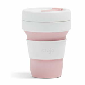Pocket Cup Rose fehér-rózsaszín összecsukható utazópohár, 355 ml - Stojo