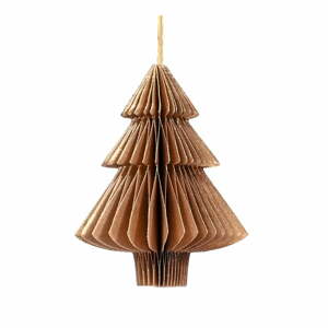 Világosbarna papír karácsonyi dísz, fenyőfa, magasság 10 cm - Only Natural