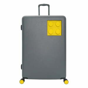 Urban 24 szürke-sárga gyerek gurulós bőrönd biztonsági zárral - LEGO®