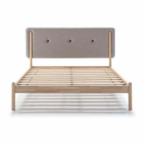 Annie fa ágy szürke ágytámlával, 160 x 200 cm - Marckeric