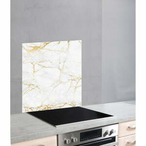 Marble 2 db fehér-aranyszínű védőüveg a tűzhely mögé, 70 x 60 cm - Wenko