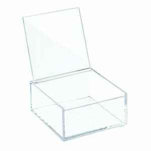 Clarity átlátszó egymásra pakolható doboz fedéllel, 10 x 10 cm - iDesign