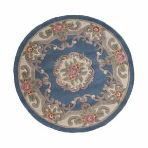 Aubusson kék gyapjú szőnyeg, ⌀ 120 cm - Flair Rugs