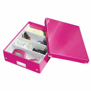 Office rózsaszín rendszerező doboz, hossz 37 cm Click&Store - Leitz