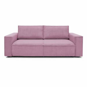 Nihad rózsaszín kordbársony kinyitható kanapé, 245 cm - Bobochic Paris