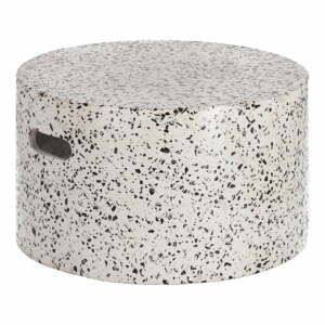 Jenell fehér beton oldalsó asztal, ⌀ 52 cm - Kave Home