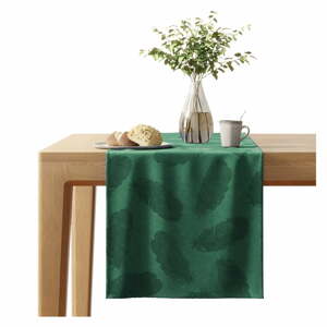 Peacock zöld asztali futó bársonyos felülettel, 40 x 140 cm - AmeliaHome