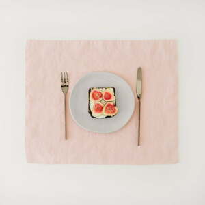 Rózsaszín len tányéralátét, 35 x 45 cm - Linen Tales