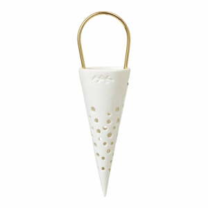 Cone fehér kerámia függő dekoráció, magasság 14,5 cm - Kähler Design