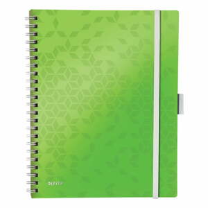 Zöld hordozható vonalas jegyzetfüzet, 80 lap - Leitz