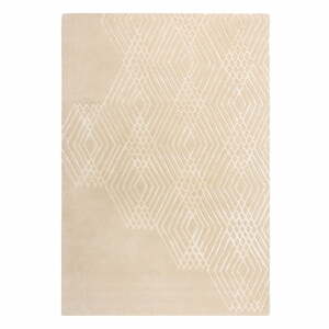Diamonds bézs gyapjú szőnyeg, 160 x 230 cm - Flair Rugs