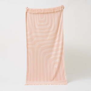 Luxe rózsaszín pamut strandtörülköző , 160 x 90 cm - Sunnylife