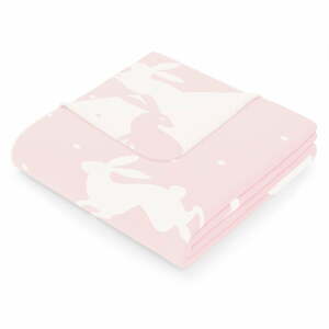 Rabbit rózsaszín pamutkeverék takaró, 150 x 200 cm - AmeliaHome