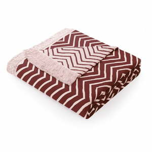Twisty rózsaszín-lila pamutkeverék takaró, 150 x 200 cm - AmeliaHome
