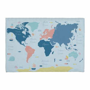Worldmap pamutkeverék fürdőszobai kilépő, 40 x 60 cm - Really Nice Things