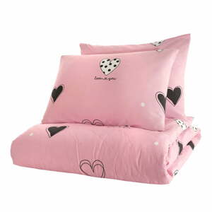 Hati rózsaszín ágytakaró 2 db ranforce pamut párnahuzattal, 225 x 240 cm - Mijolnir