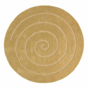Spiral bézs gyapjú szőnyeg, ⌀ 140 cm - Think Rugs