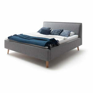 Frieda szürke kétszemélyes ágy ráccsal és tárolóhellyel, 160 x 200 cm - Meise Möbel