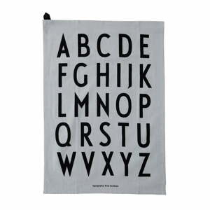 Alphabet szürke pamut törölköző, 40 x 60 cm - Design Letters
