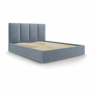 Juniper világoskék bársony kétszemélyes ágy, 140 x 200 cm - Mazzini Beds