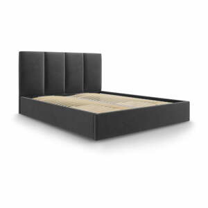Juniper sötétszürke bársony kétszemélyes ágy, 140 x 200 cm - Mazzini Beds