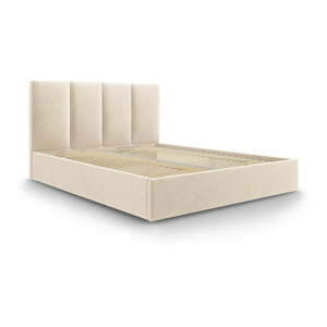 Juniper bézs bársony kétszemélyes ágy, 160 x 200 cm - Mazzini Beds