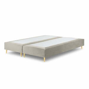 Lia bézs bársony kétszemélyes ágy, 160 x 200 cm - Milo Casa
