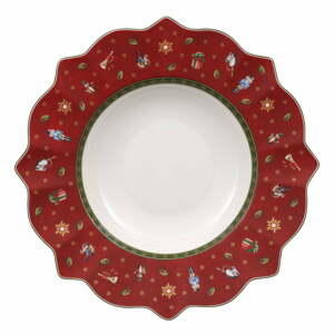 Piros porcelán mélytányér tányér karácsonyi motívummal, ø 26 cm - Villeroy & Boch