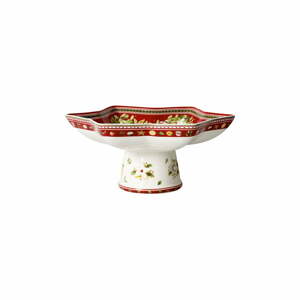 Piros-fehér porcelán édességtartó állvány karácsonyi motívummal - Villeroy & Boch