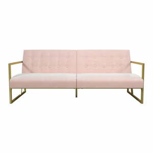 Lexington kinyitható rózsaszín bársony kanapé - CosmoLiving by Cosmopolitan