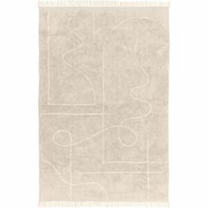 Lines bézs kézzel szőtt pamut szőnyeg, 200 x 300 cm - Westwing Collection