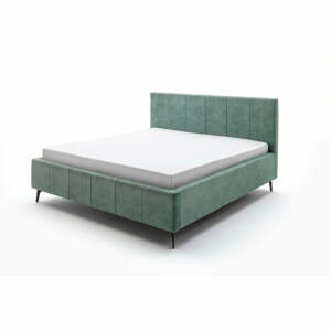 Lizzano zöld kétszemélyes ágy ágyráccsal és tárolóhellyel, 180 x 200 cm - Meise Möbel