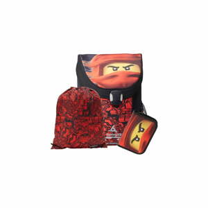 Ninjago Easy piros iskolatáska, tolltartó és tornazsák szett - LEGO®