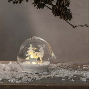 Fehér fénydekoráció karácsonyi mintával ø 8 cm Fauna – Star Trading