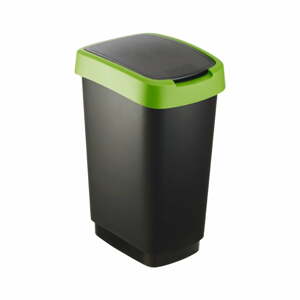 Zöld-fekete szemetes újrahasznosított műanyagból 25 l Twist - Rotho