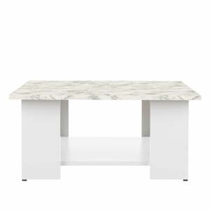 Fehér dohányzóasztal márvány dekoros asztallappal 67x67 cm Square - TemaHome