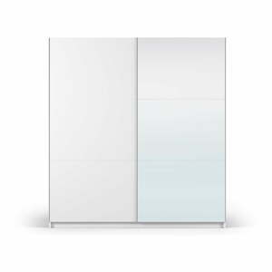 Fehér ruhásszekrény tükörrel és tolóajtókkal 200x215 cm Lisburn - Cosmopolitan Design