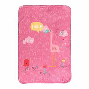Rózsaszín mikroszálas gyerek takaró 140x110 cm Hola – Moshi Moshi
