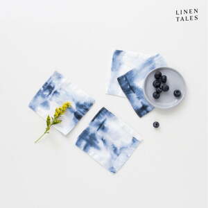 Fehér-kék textil poháralátét szett 4 db-os – Linen Tales