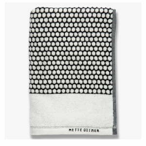 Fekete-fehér pamut törölköző szett 2 db-os 40x60 cm Grid – Mette Ditmer Denmark