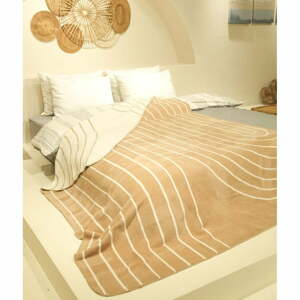 Okkersárga-fehér ágytakaró franciaágyra 200x220 cm Twin – Oyo Concept