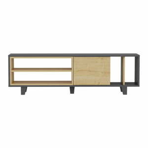 Szürke/természetes TV asztal tölgyfából 160x49 cm Rosmar - Kalune Design
