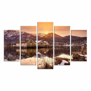 Kép szett 5 db-os 20x60 cm Winter Sunset – Wallity